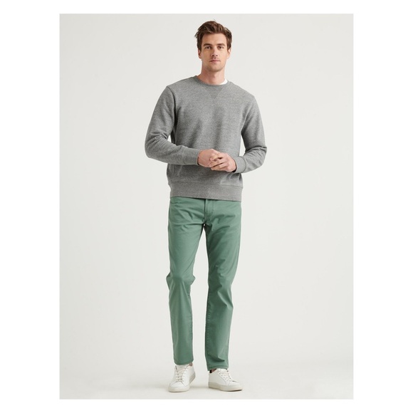 Men’s Lucky Brand 121 Slim Straight Coolmax Laurel Wreath Everyday Green Jeans - Picture 1 of 15